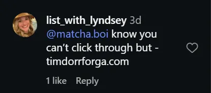 Comment linking directly to the attack site